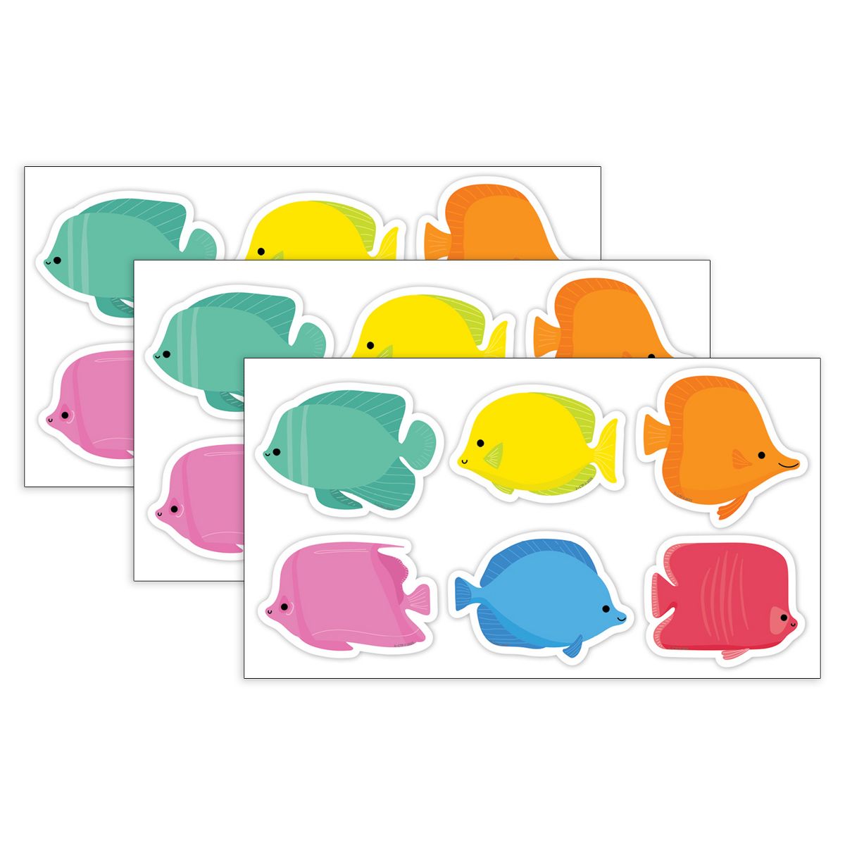 Picture of Creative Teaching Press CTP11058-3 3 in. Sea Friends School of Fish Designer Cut-Outs&#44; Paper - Pack of 3