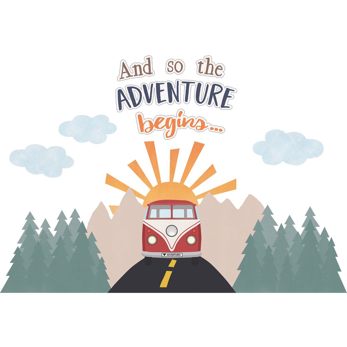 Picture of Teacher Created Resources TCR9224 Moving Mountains Road Trip The Adventure Begins Bulletin Board Set