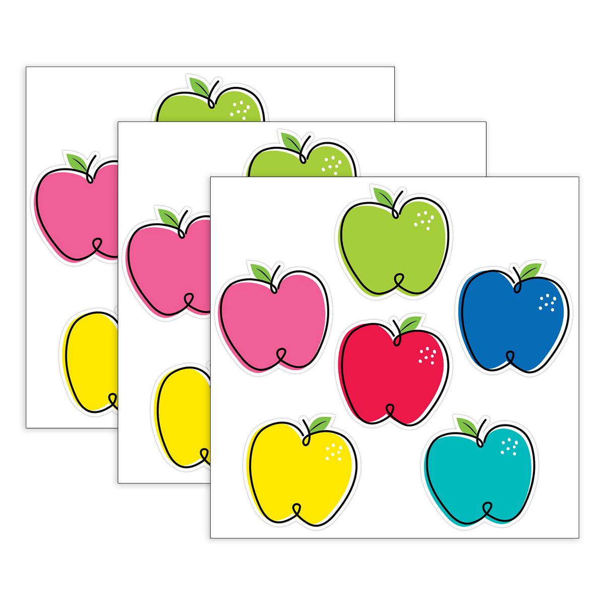 Picture of Creative Teaching Press CTP10420-3 6 in. Core Decor Doodle Apples Designer Cut-Outs&#44; Pack of 3