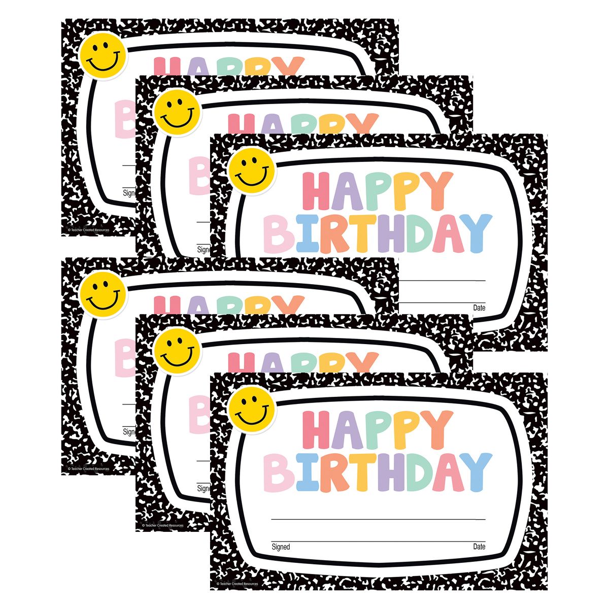 Picture of Teacher Created Resources TCR9321-6 Cool for School Happy Birthday Awards&#44; Pack of 6