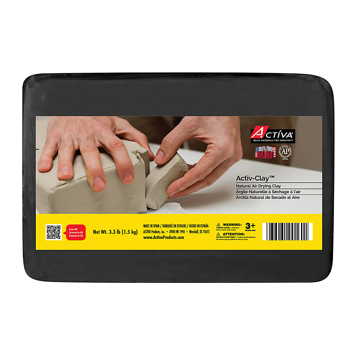 API184 Natural Air Dry Clay for 3 Plus Years, Black