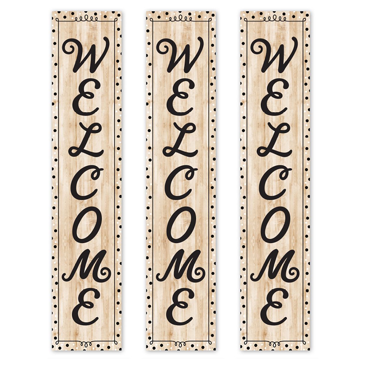 Picture of Creative Teaching Press CTP10937-3 8 x 39 in. Welcome Paper Banner&#44; Black&#44; White & Wood - Pack of 3