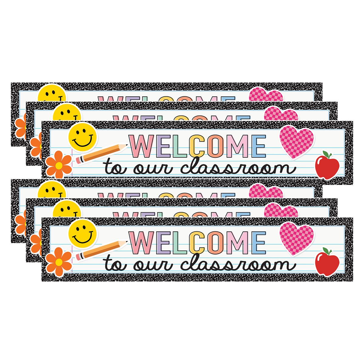 Picture of Teacher Created Resources TCR9327-6 8 x 39 in. Cool for School Welcome to Our Classroom Banner&#44; Pack of 6