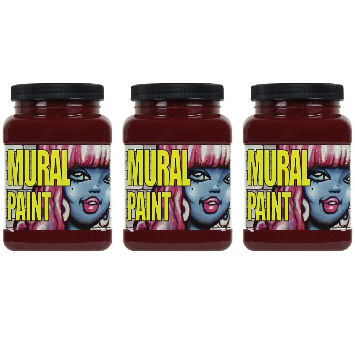 Chroma CRM2477-3 Mural Paint Pint, Brick Dark Red - Pack of 3