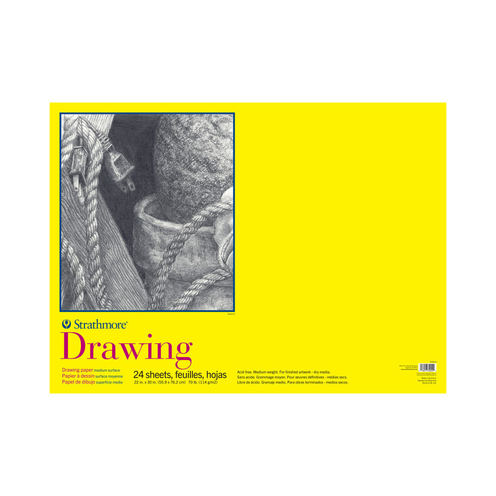 STTP34022 22 x 30 in. Strathmore 300 Series Drawing Paper Pad with Tape Binding - 24 Sheets