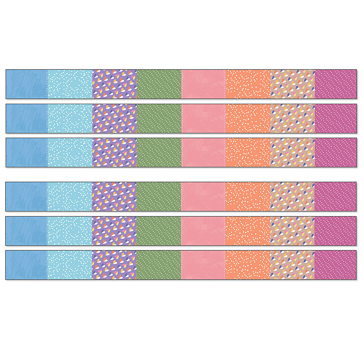Picture of Carson Dellosa CD-108544-6 3 x 36 in. Crafty & Cool Straight Borders&#44; Patchwork - Set of 6