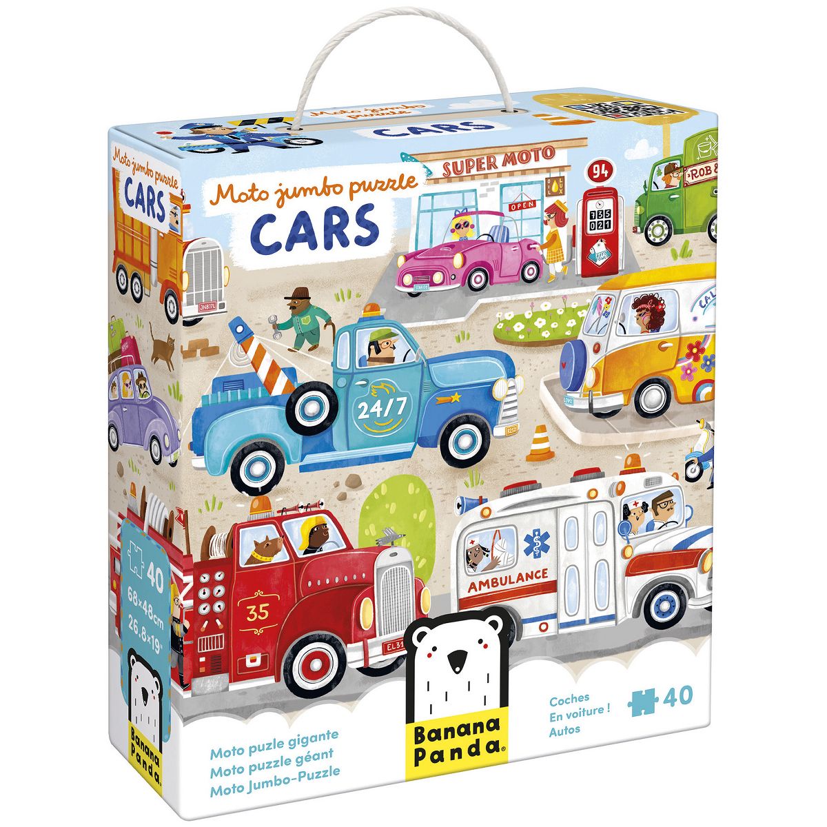 Picture of Banana Panda BPN49347 26.8 in. Moto Jumbo Puzzle Cars&#44; Cardboard - 3 Plus Years