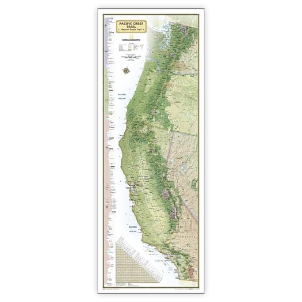 Picture of National Geographic Maps NGMRE01020758X Pacific Crest Trail Map in Gift Box for 14 Plus Years