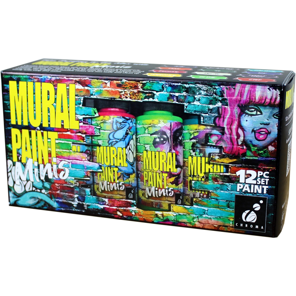 Chroma CRM2896 2 oz Mural Paint Pint, Assorted Color - 12 Piece