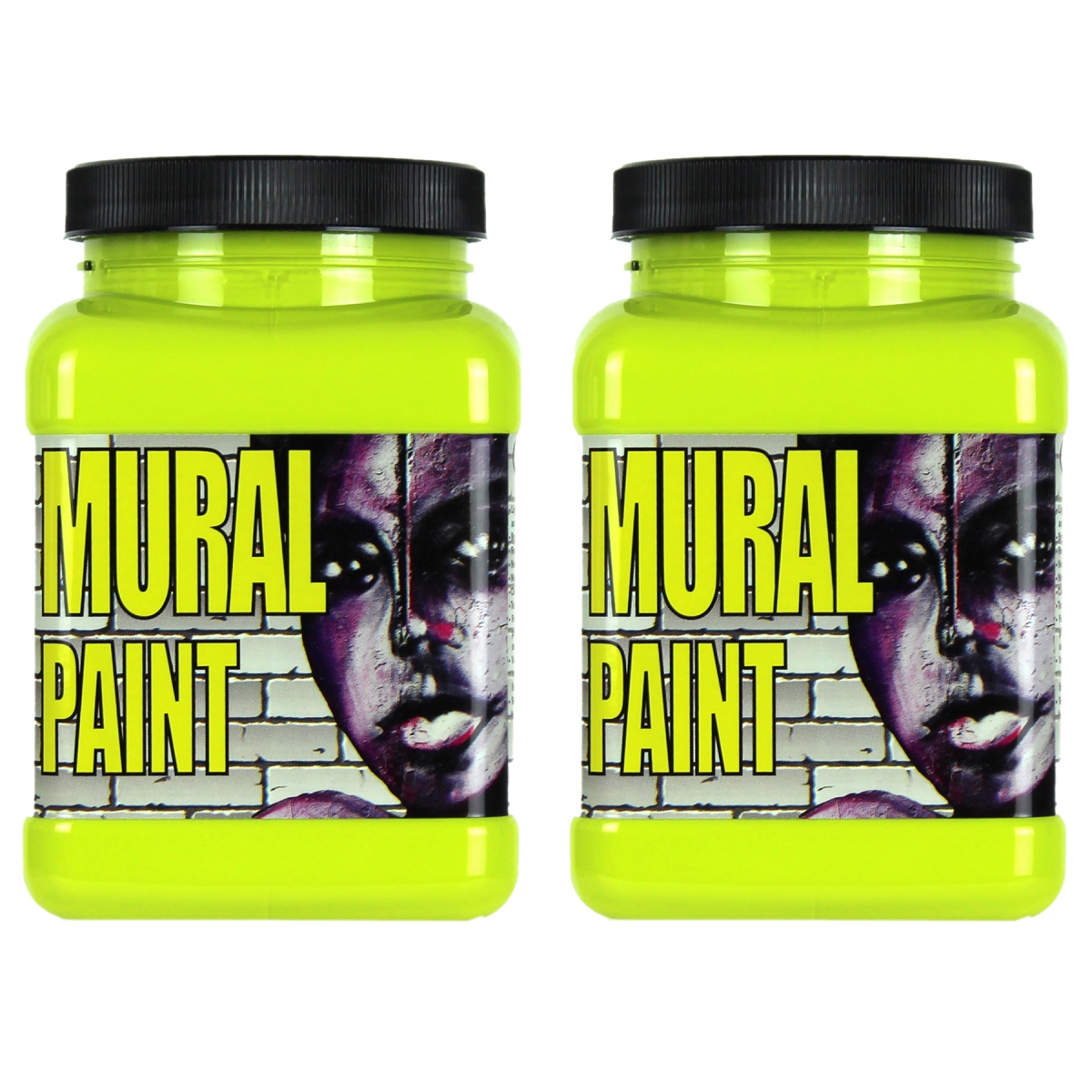 Chroma CRM2508-2 Mural Paint Pint, Psychedelic Yellow Green - Pack of 2