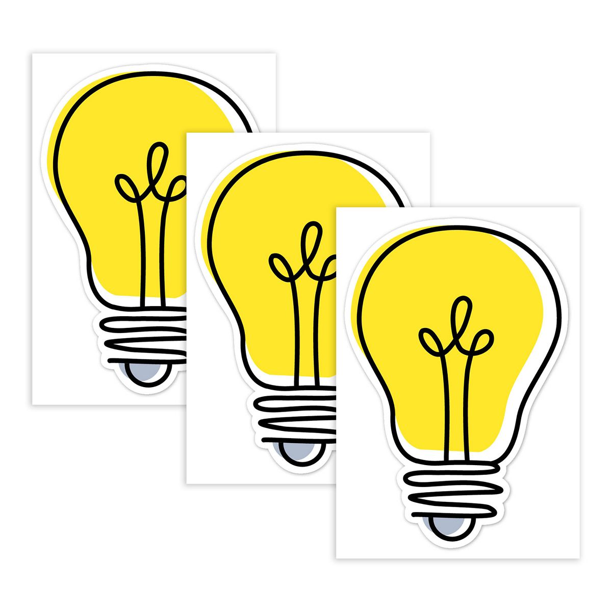 Picture of Creative Teaching Press CTP10591-3 6 in. Core Decor Doodle Lightbulb Designer Cut-Outs&#44; Pack of 3