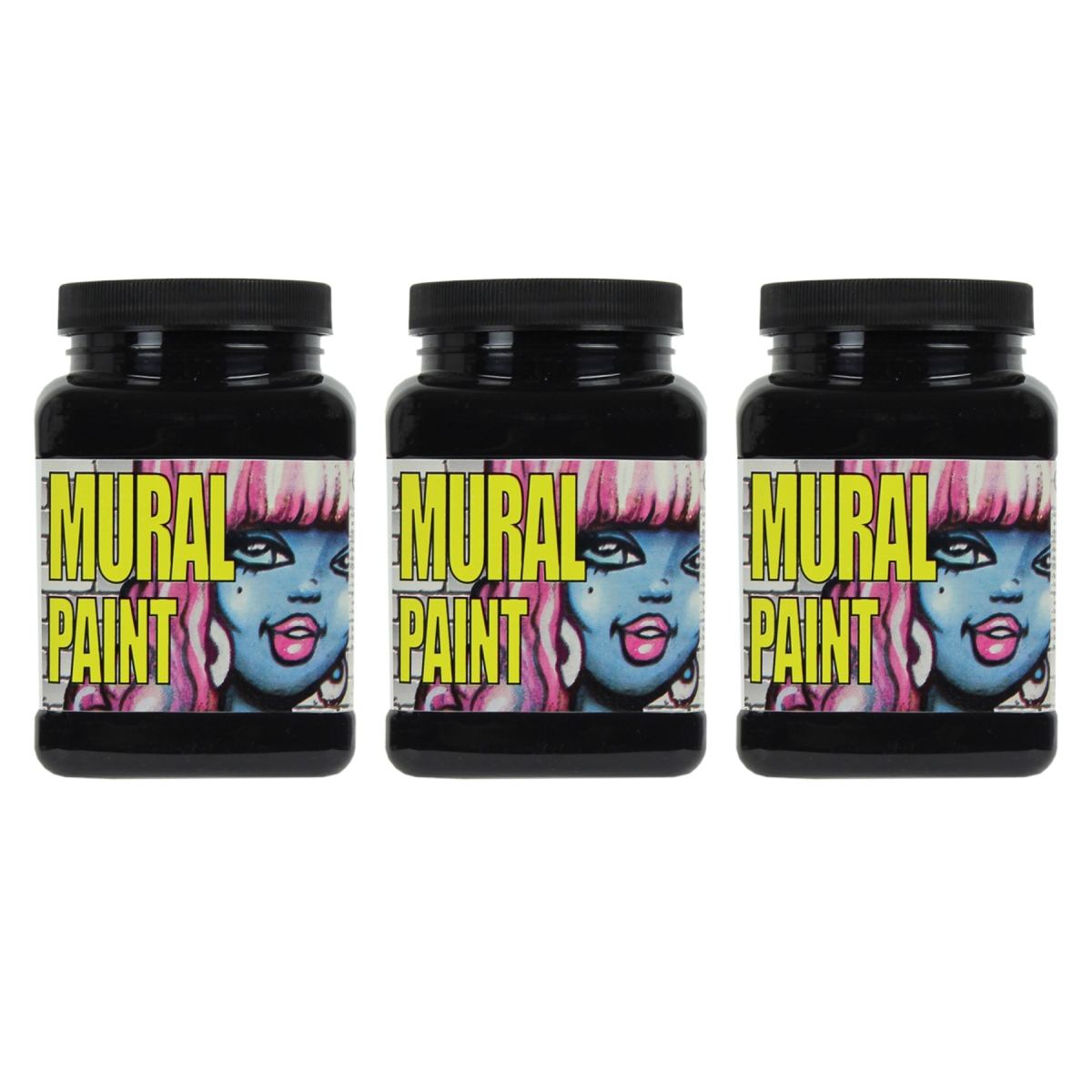 Chroma CRM2398-3 Mural Paint Pint, Blacktop Black - Pack of 3