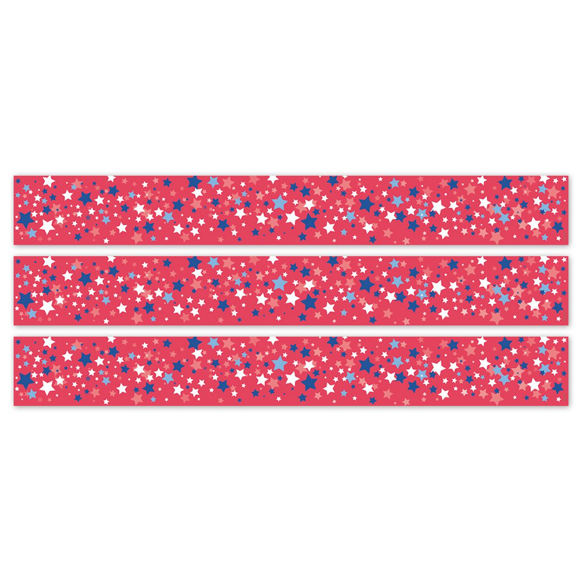 Picture of Creative Teaching Press CTP11049-3 24 x 3 in. Core Decor Patriotic Stars EZ Bulletin Board Border&#44; Paper - Pack of 3