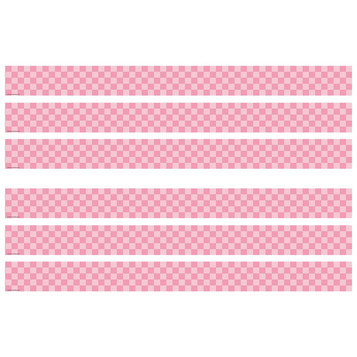 Picture of Teacher Created Resources TCR9332-6 3 x 35 in. Cool for School Checkers Straight Border Trim&#44; Pink - Pack of 6