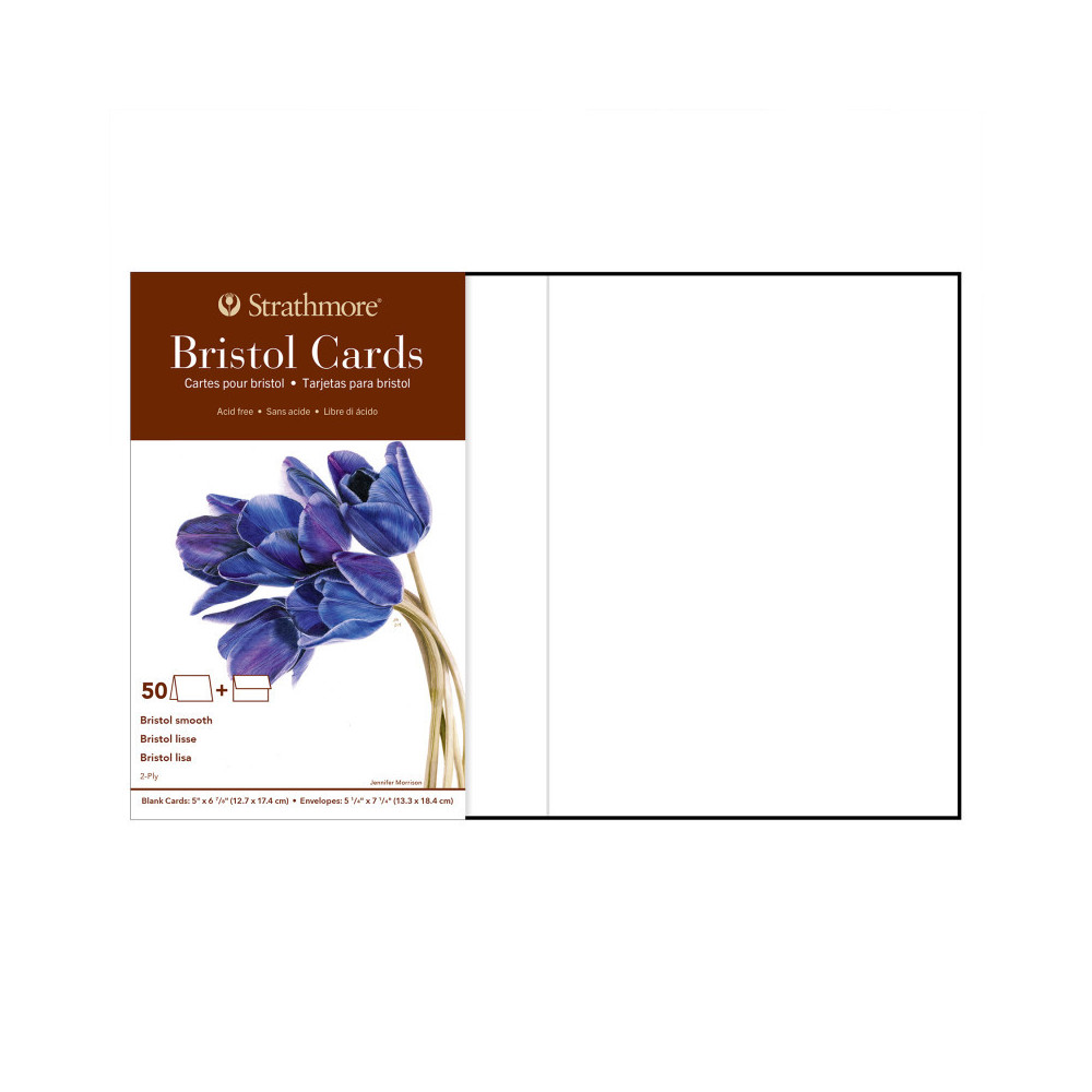 STTP10550 5 x 6.875 in. Strathmore 400 Series Bristol Cards & Mail Envelopes, Full Size - 50 Count