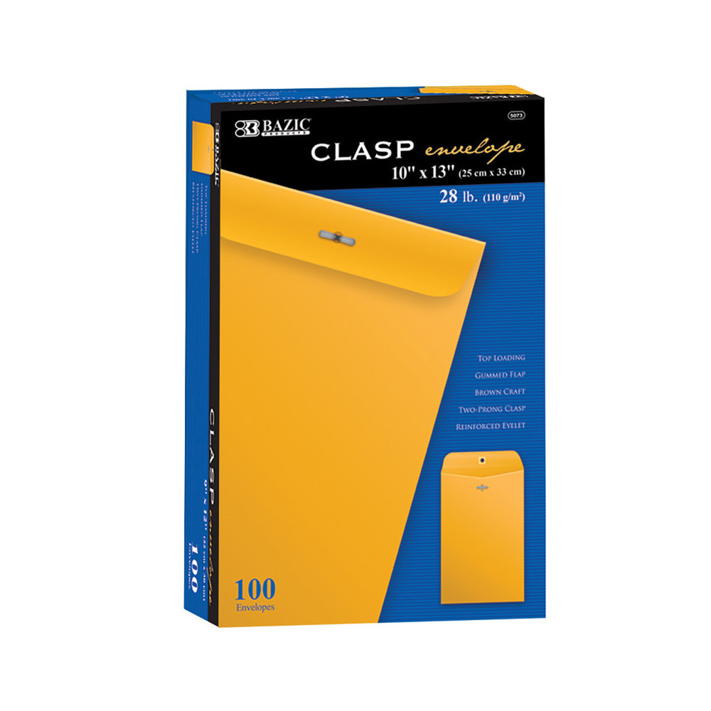 BAZ8245 10 x 13 in. Clasp Mail Envelopes - 100 Count