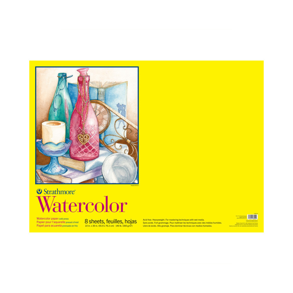 STTP36022 22 x 30 in. Strathmore 300 Series Watercolor Paper Pad with Wire Binding - 8 Sheets
