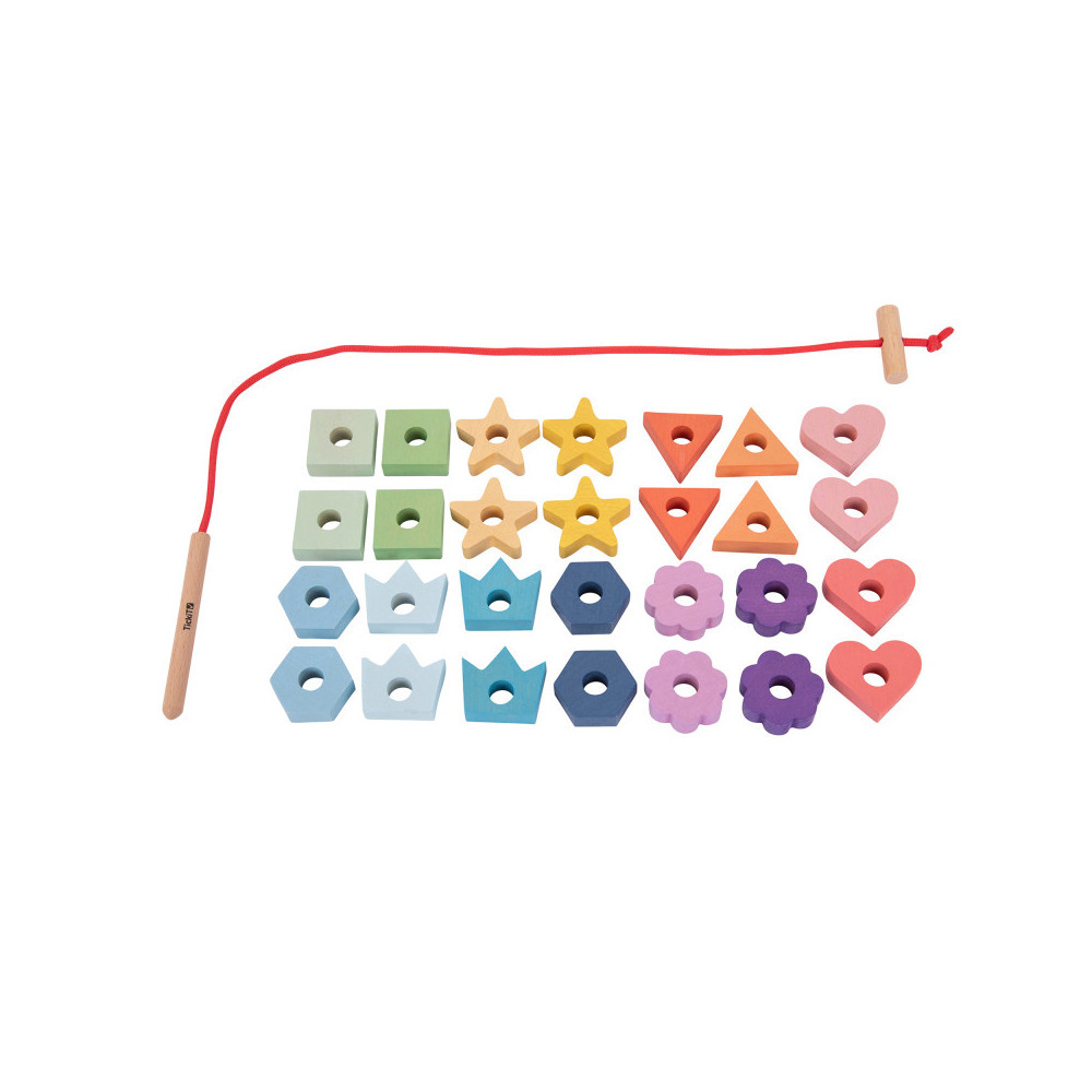 CTU73564 Tickit Rainbow Wooden Lacing Shapes