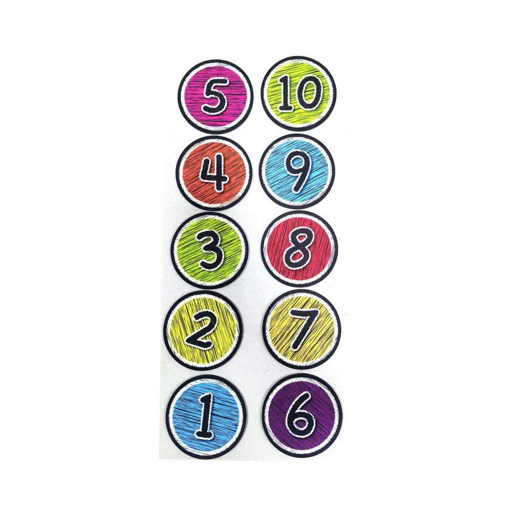 ASH98100 6 in. Numbers 1-10 Chalk Look Sensory Spots The Original Fun Soft Mat - 10 Piece