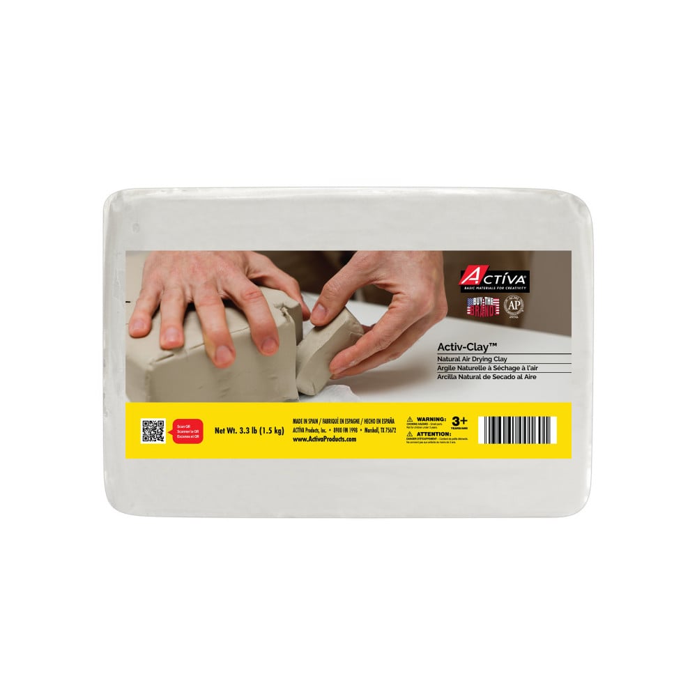 API185 3.3 lbs Activ Air Drying Clay - Extra White