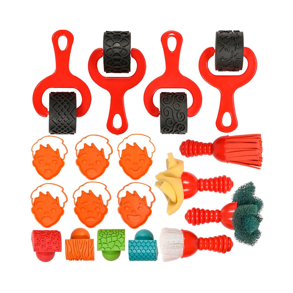CE-10368 Ready 2 Learn Smudge-N-Roll Paint & Dough Tools - Set of 18