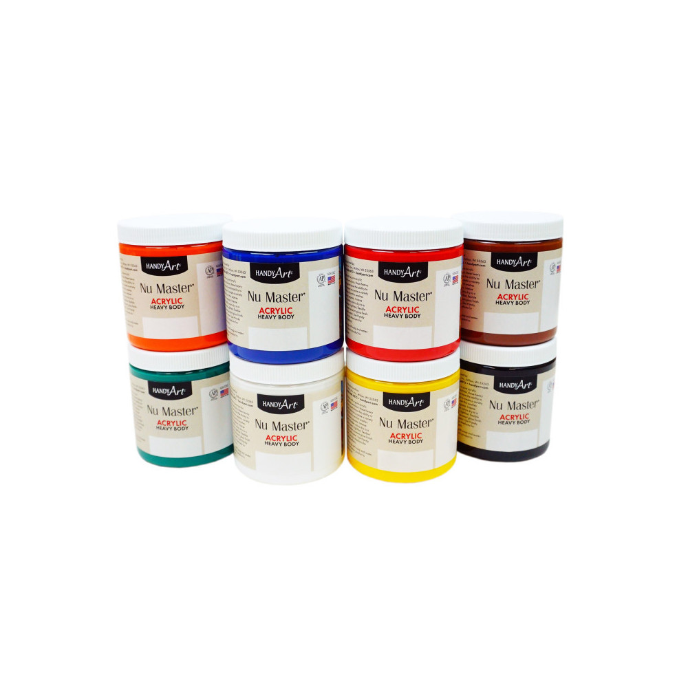 RPC881320 8 oz Acrylic Paint Set - Basic Colors, 8 Count