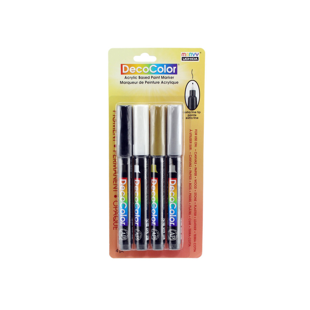 UCH011504B 115-4B Acrylic Fine Tip Paint Marker Set B - 4 Piece