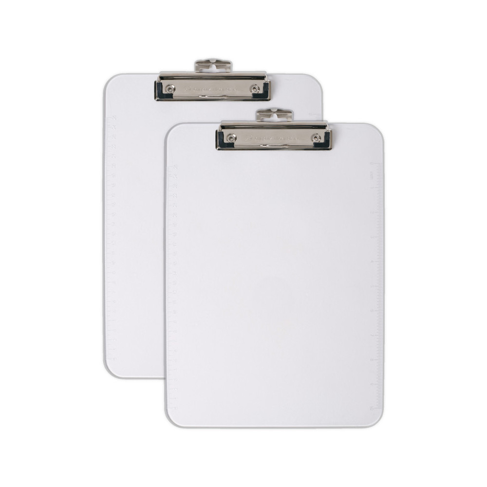 Advantus CHL89710-2 Charles Leonard Plastic Clipboard, Clear - Letter Size - Pack of 2