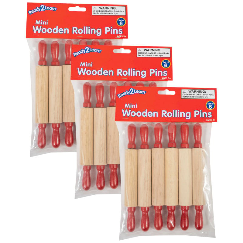 CE-10116-3 Mini Wooden Rolling Pins, 6 per Set - Set of 3