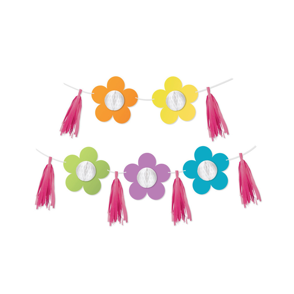 CD-107012-2 Happily Ever Elementary Retro Remix Flowers & Tassels Dimensional Accents - Set of 2