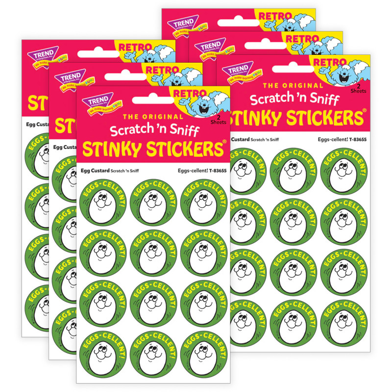 T-83655-6 Eggs-Cellent & Egg Custard Scent Stickers, 24 per Pack - Pack of 6