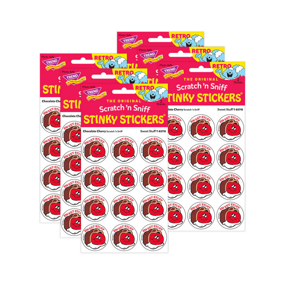 T-83710-6 Stinky Chocolate Cherry Scented Stickers - Pack of 6