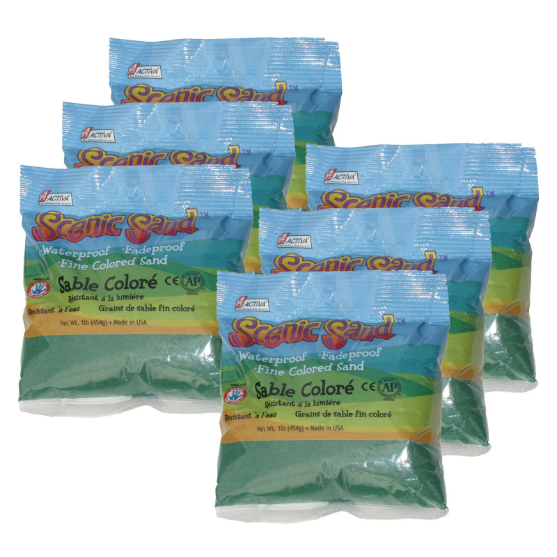 API4492-6 1 lbs Craft Colored Sand, Forest Green - Pack of 6