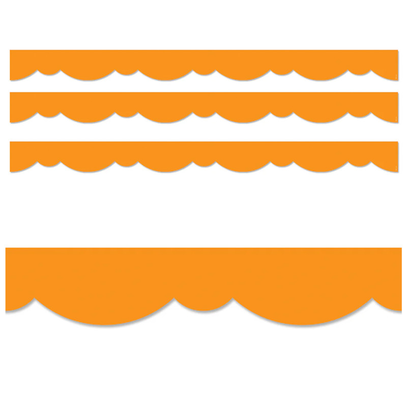 CTP10504-3 Core Decor Orange Stylish Scallops EZ Border, 48 ft. per Pack - Pack of 3