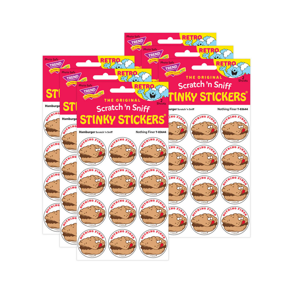 T-83644-6 Stinky Hamburger Scented Stickers - Pack of 6