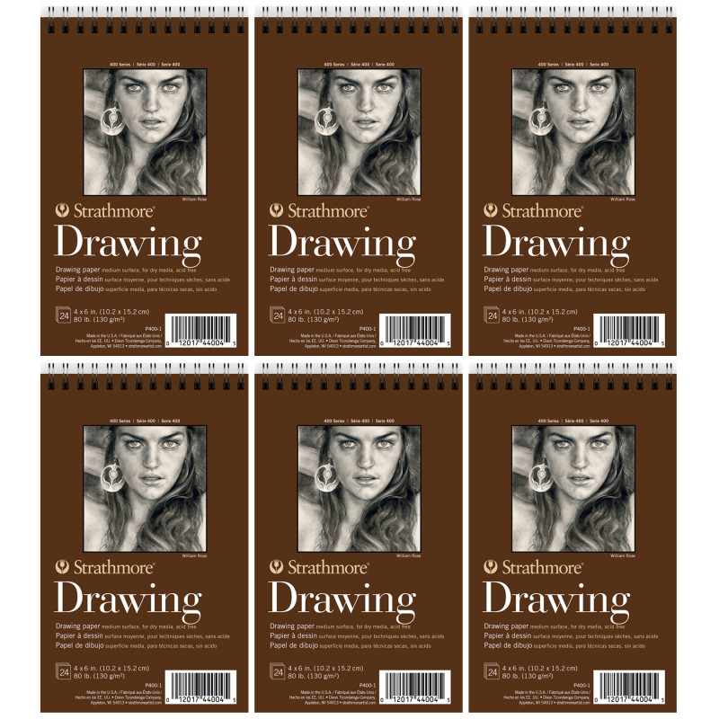STTP40011-6 4 x 6 in. Top Wire Binding 400 Series Drawing Paper Pad, 24 Sheet - Pack of 6