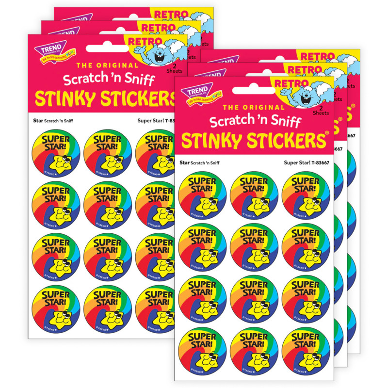T-83667-6 Super Star - Star Scent Stickers, 24 per Pack - Pack of 6