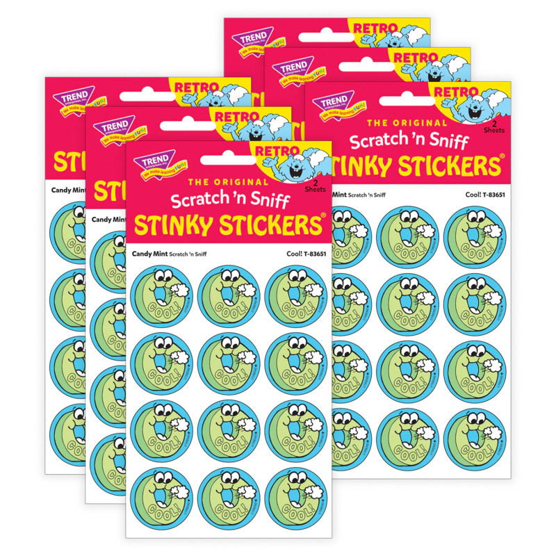 T-83651-6 Cool - Candy Mint Scent Stickers, 24 per Pack - Pack of 6
