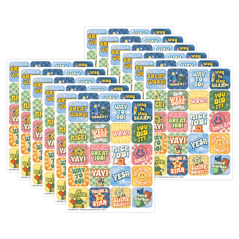 EU-655096-12 S-Cool Era Theme Stickers, 120 per Pack - Pack of 12