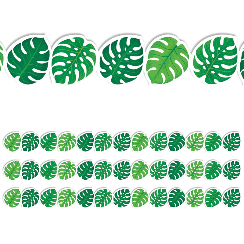 CTP10485-3 Palm Paradise Monstera Leaves EZ Border, 48 ft. per Pack - Pack of 3