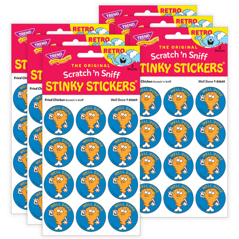 T-83669-6 Well Done - Fried Chicken Scent Stickers, 24 per Pack - Pack of 6