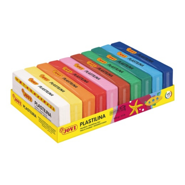 JOV71S 4 oz Plastilina Display Box Modelling Clay - Assorted Color - 15 Bars