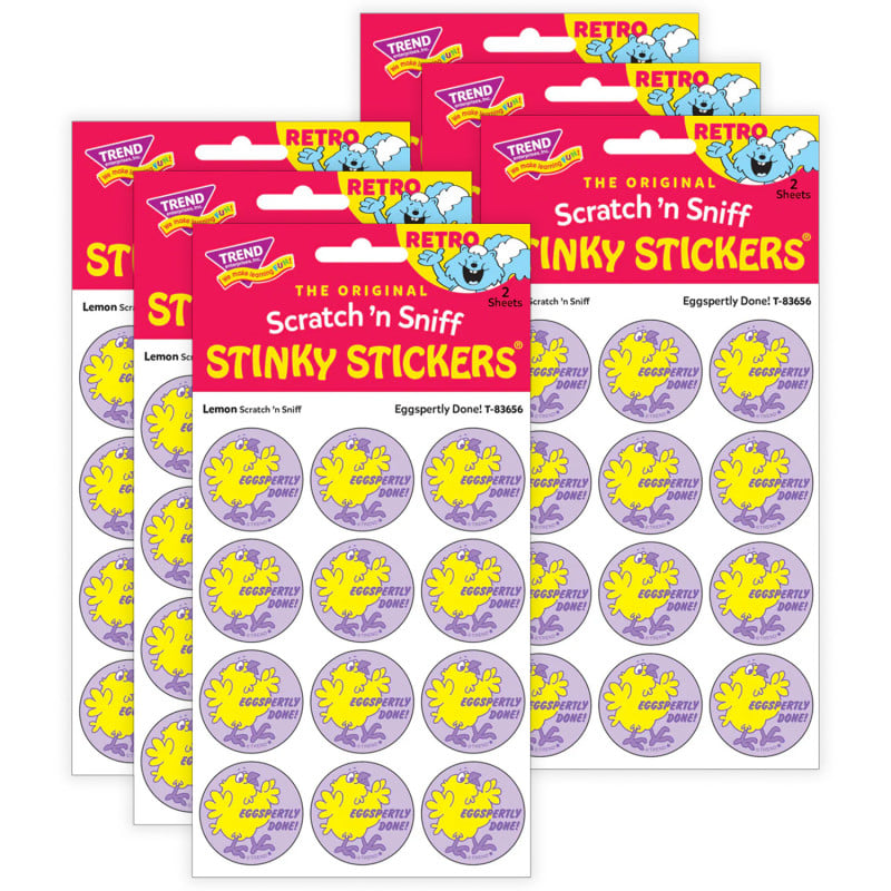 T-83656-6 Eggspertly Done - Lemon Scent Stickers, 24 per Pack - Pack of 6