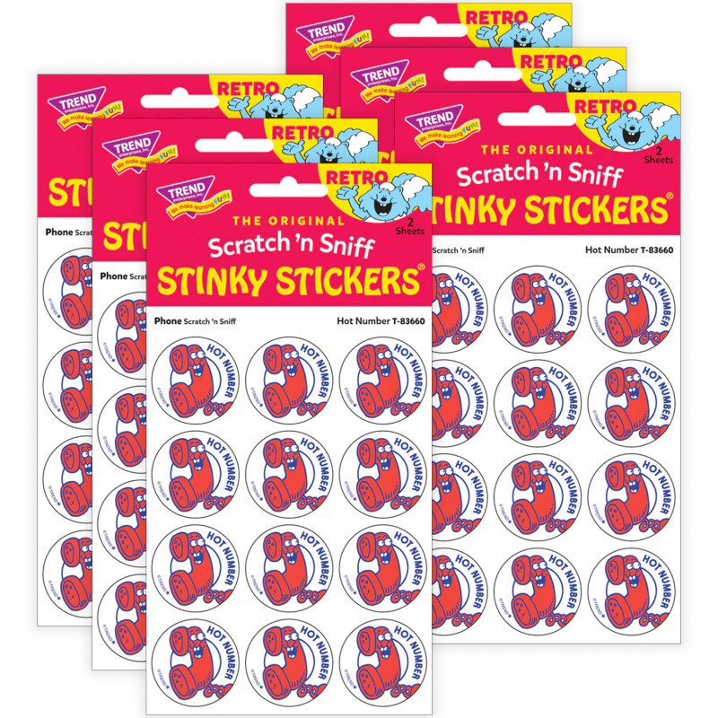 T-83660-6 Hot Number - Phone Scent Stickers, 24 per Pack - Pack of 6