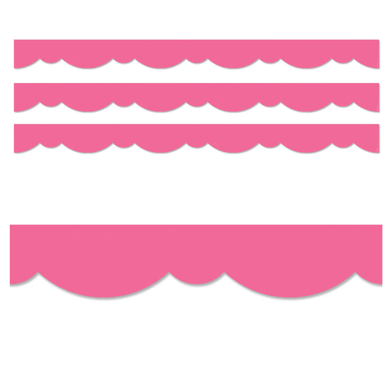 CTP10503-3 Core Decor Pink Stylish Scallops EZ Border, 48 ft. per Pack - Pack of 3