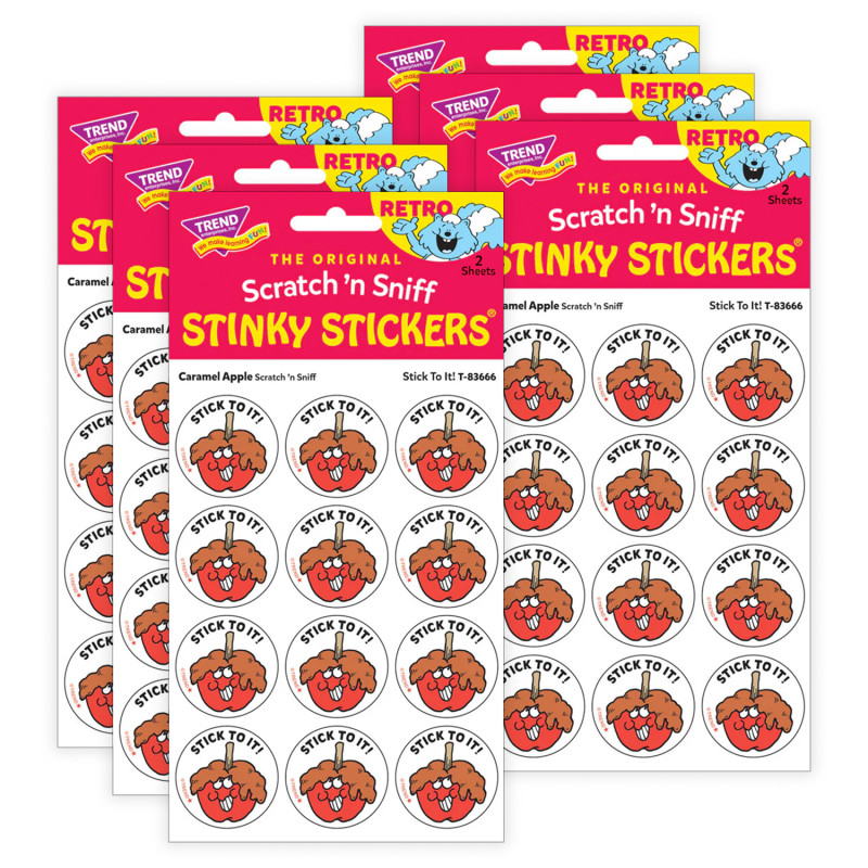 T-83666-6 Stick To It - Caramel Apple Scent Stickers, 24 per Pack - Pack of 6