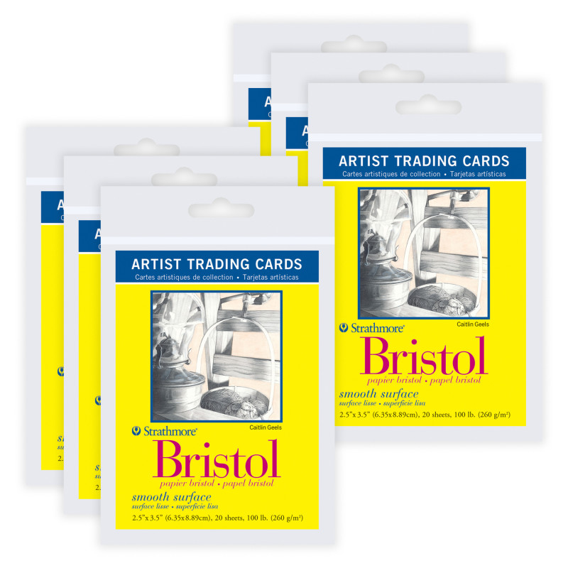 STTP105901-6 2.5 x 3.5 in. 300 Series Artist Trading Cards Bristol Paper Pack, Smooth Finish, 20 Sheet - Pack of 6