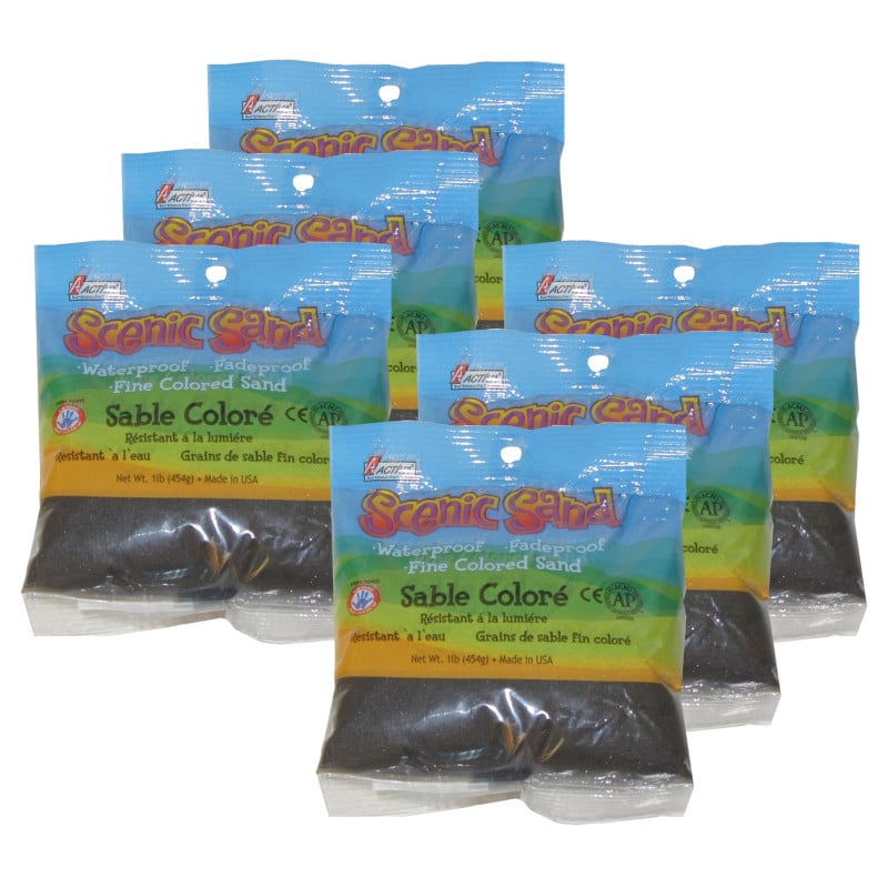 API14484-6 1 lbs Scenic Craft Colored Sand, Deep Black - Pack of 6