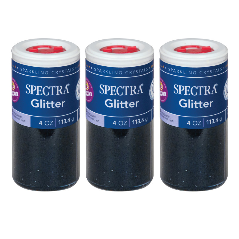 Dixon Ticonderoga PAC91870-3 4 oz Arts & Crafts Glitter, Black - Pack of 3