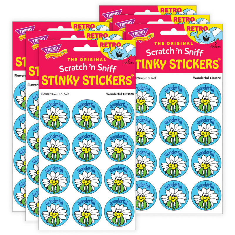 T-83670-6 Wonderful - Flower Scent Stickers, 24 per Pack - Pack of 6